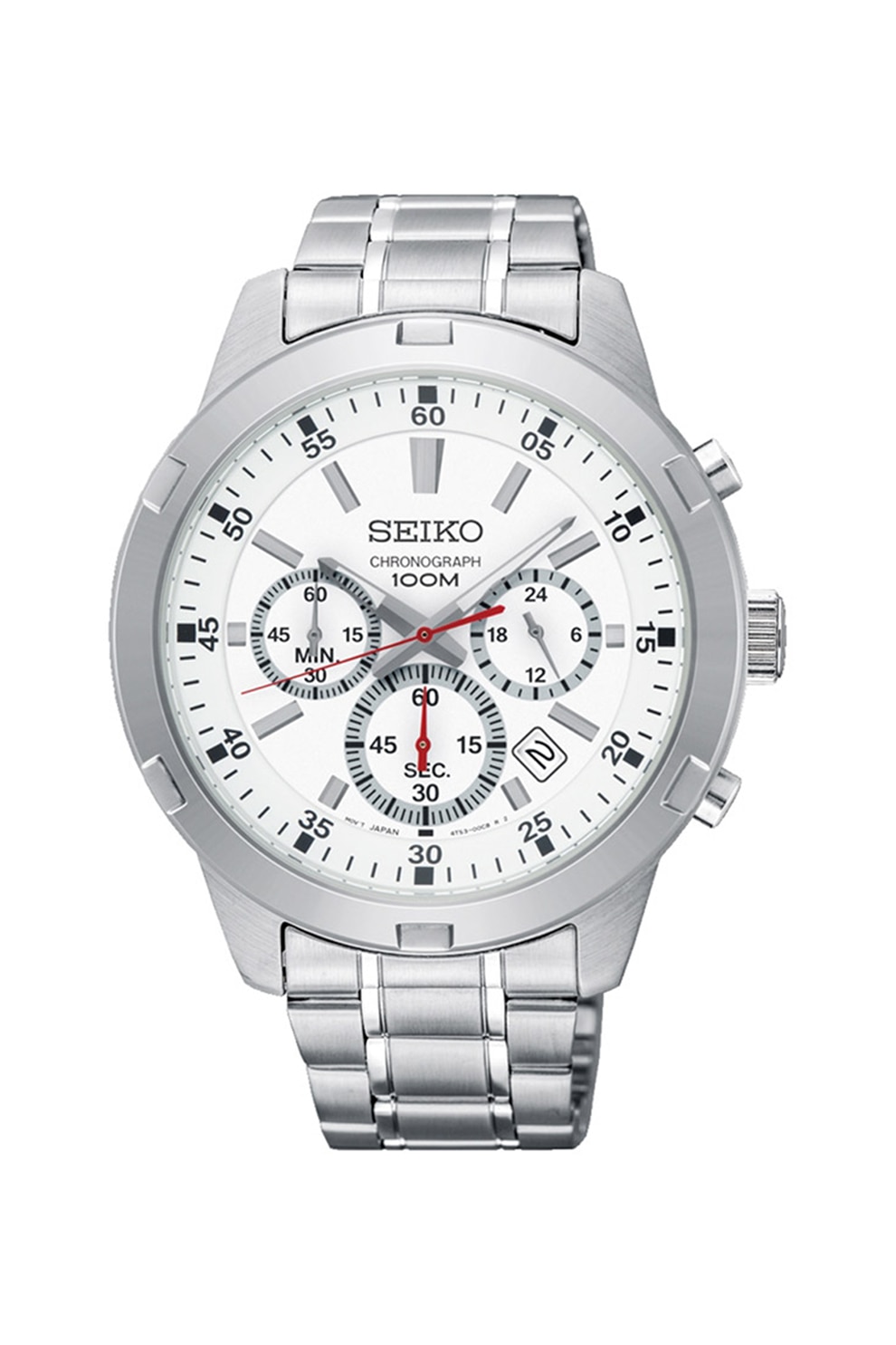 Seiko, Часовник от инокс с хронограф, Сребрист - eMAG.bg