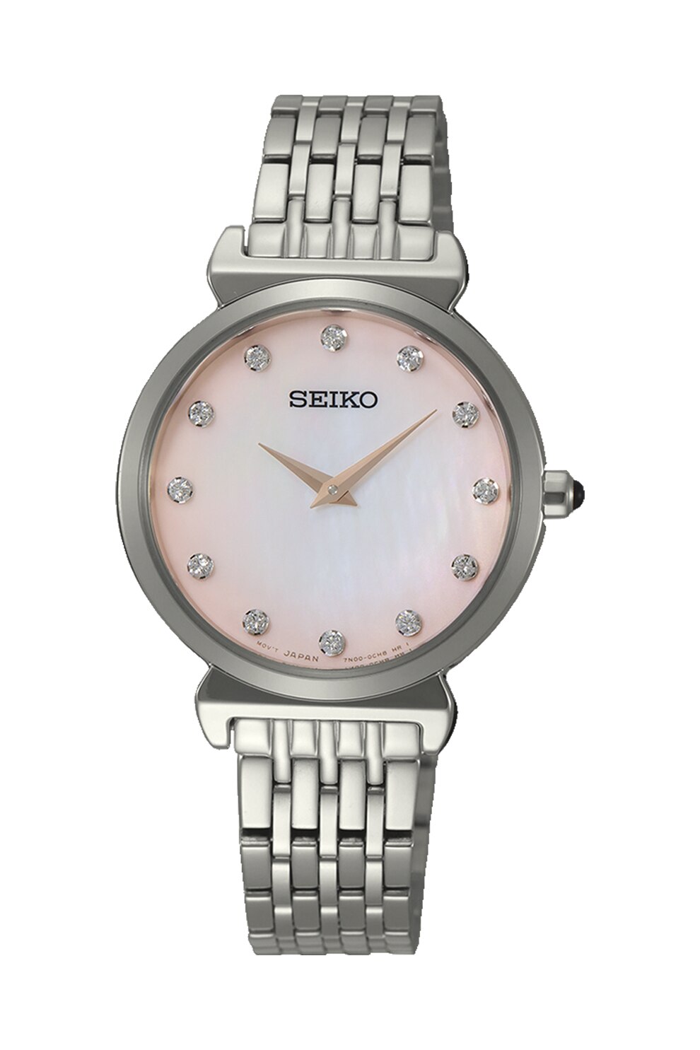 Seiko, Ceas din otel inoxidabil decorat cu zirconia, Argintiu