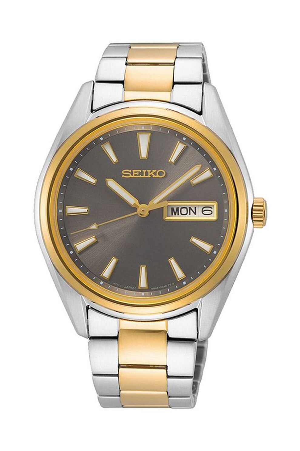 Seiko, Ceas din otel inoxidabil, Argintiu/Auriu/Gri inchis