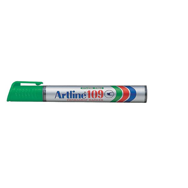 Marker permanent ARTLINE 109, corp plastic, varf tesit 2.0-5.0mm, verde