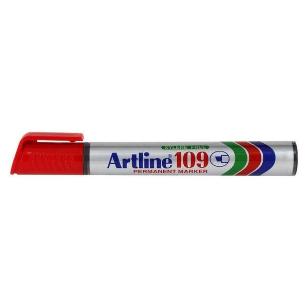 Marker permanent ARTLINE 109, corp plastic, varf tesit 2.0-5.0mm, rosu