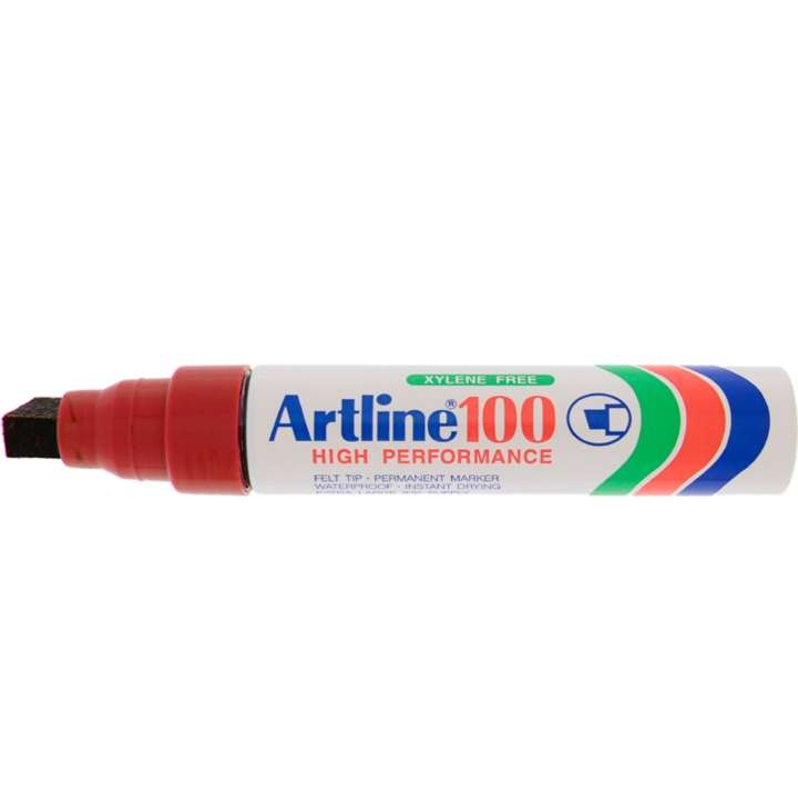 Permanent Marker Artline 100, Corp Metalic, Varf Tesit 7.5-12.0mm - Rosu