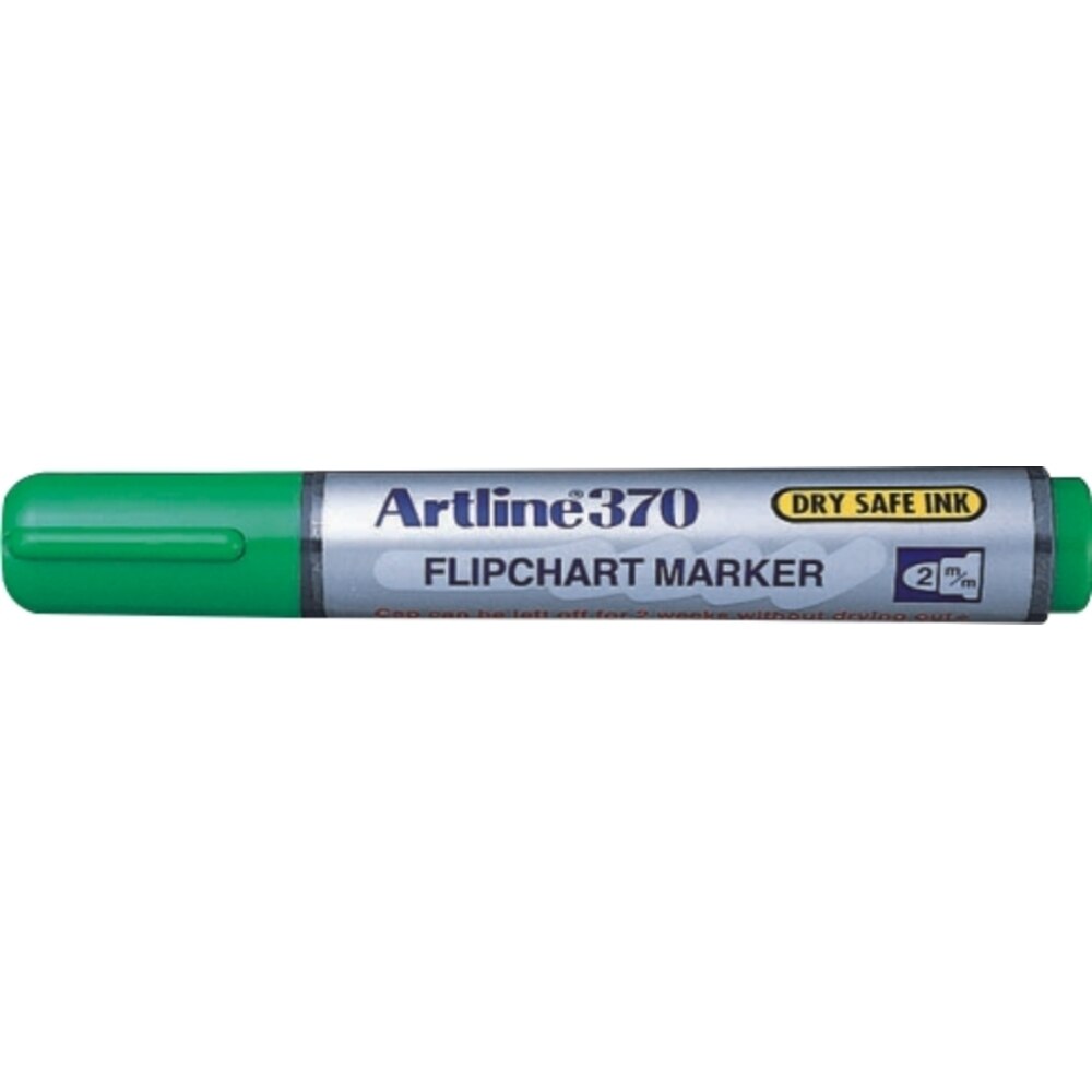 Marker pentru flipchart ARTLINE 370 - Dry safe ink, corp plastic, varf rotund 2.0mm, verde