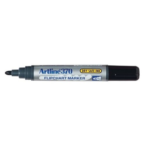 Marker pentru flipchart ARTLINE 370 - Dry safe ink, corp plastic, varf rotund 2.0mm, negru