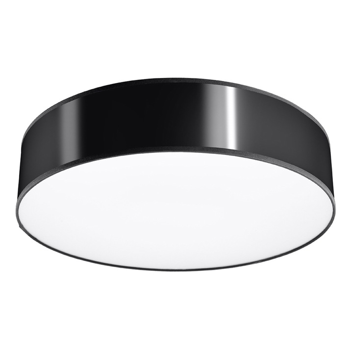 Lustra de tavan Arena negru PVC 4 becuri rotunda minimalista de interior