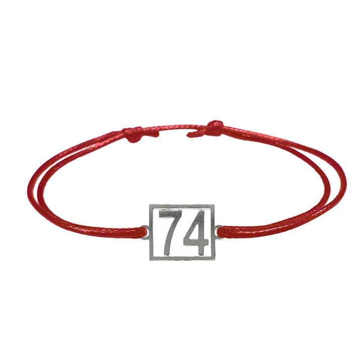 Bratara snur negru personalizata Cifra 74 argint numar norocos cifre aniversare 10247_4260 Dras 8093