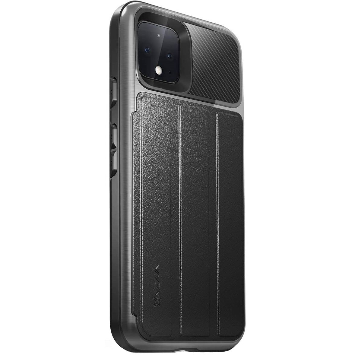 Carcasa Vena vCommute pentru Pixel 4, Wallet Case, Suport kickstand, slot pentru card Compatibil cu Pixel 4 (gri spatial / negru)
