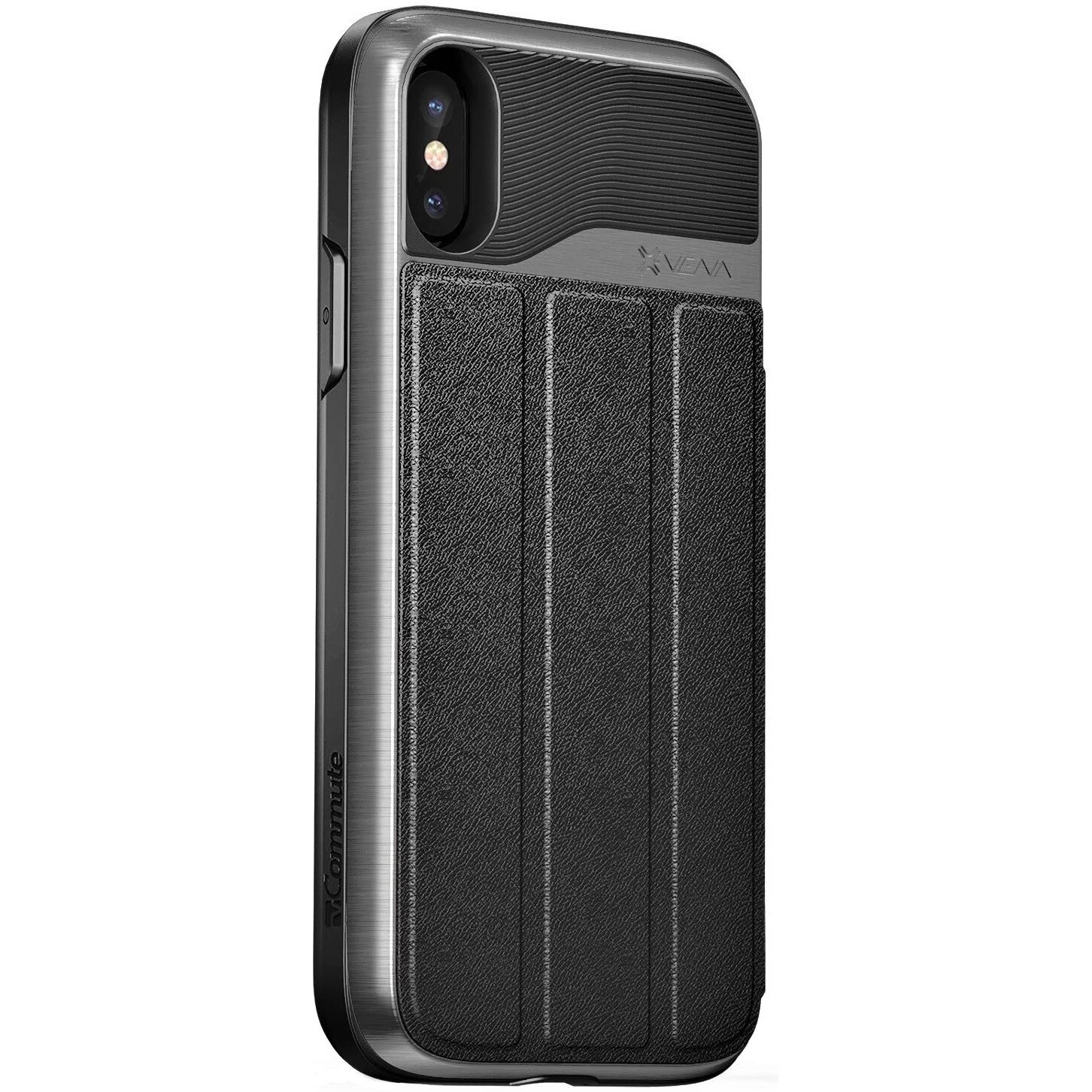 Husa portofel Vena vCommute pentru iPhone Xs / X, din piele ecologica, Kickstand, slot pentru card cu suport magnetic, compatibil cu Apple iPhone Xs 2018 / X 2017 5.8