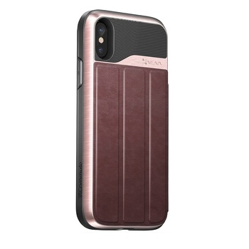 Carcasa Vena vCommute pentru iPhone Xs/X, Wallet Case, Slot Card si Kickstand, Roz-Auriu Carcasa Vena vCommute pentru iPhone Xs/X, Wallet Case, Slot Card si Kickstand, Roz-Auriu
