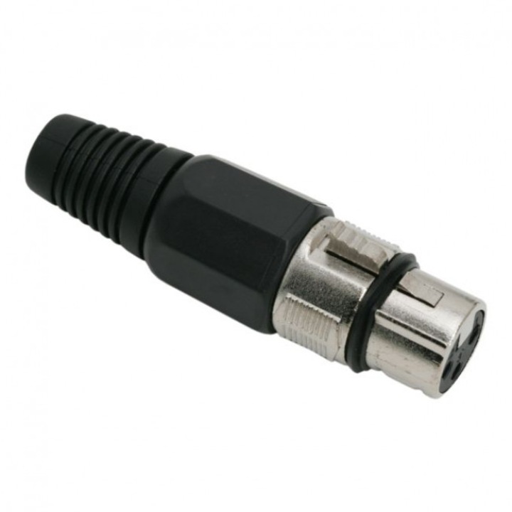 Soclu XLR, 3 poli cu fleaca de prindere protectie pentru cablu, Pachet 5 bucati