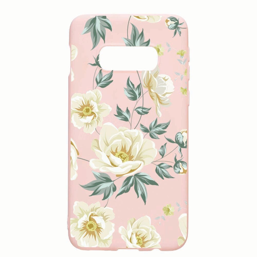 Husa Samsung Galaxy S10e, Floral, rezistenta la uzura, anti-alunecare, din silicon Premium, PinkSand, PS126