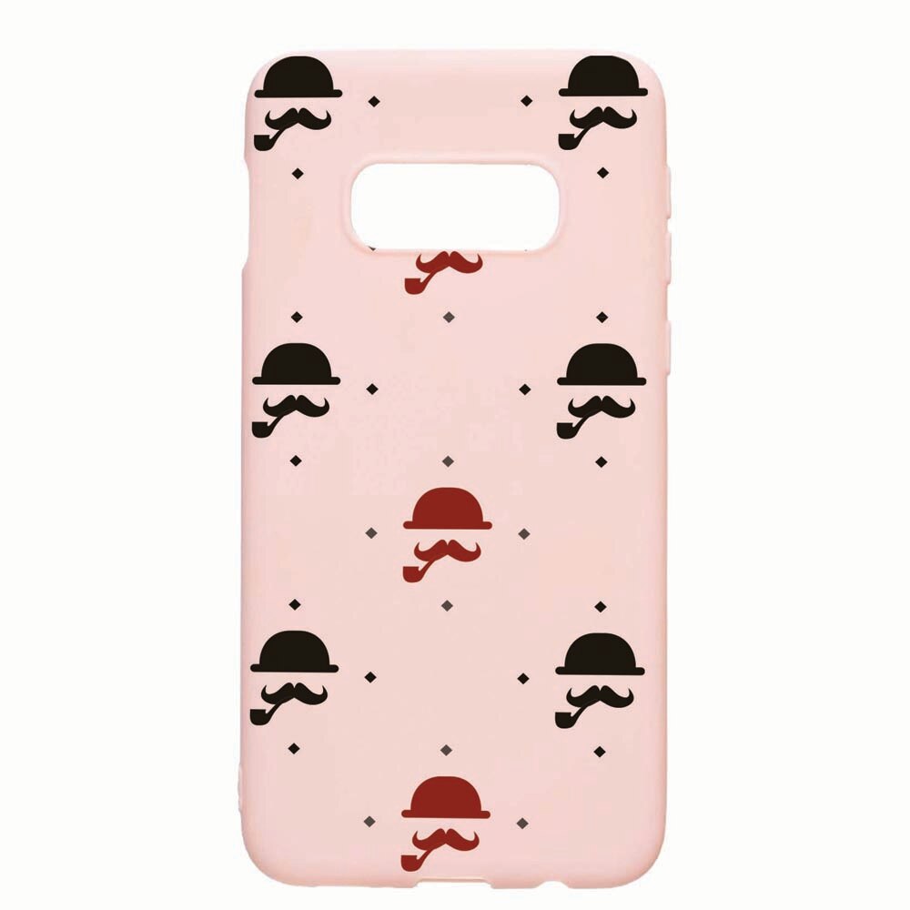 Husa Samsung Galaxy S10e, Mustache, rezistenta la uzura, anti-alunecare, din silicon Premium, PinkSand, PS180