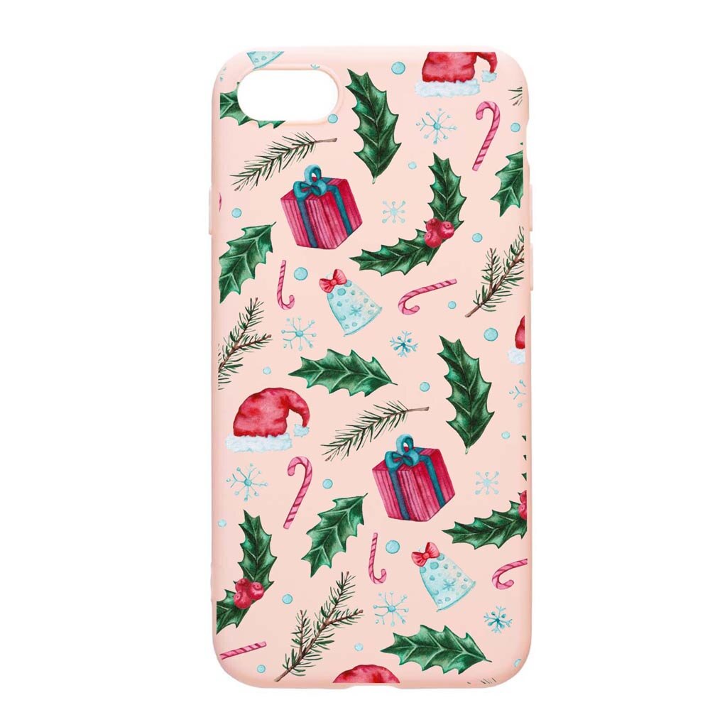 Husa Apple iPhone SE 2 / iPhone 7 / iPhone 8, Xmas, rezistenta la uzura, anti-alunecare, din silicon Premium, PinkSand, PS314