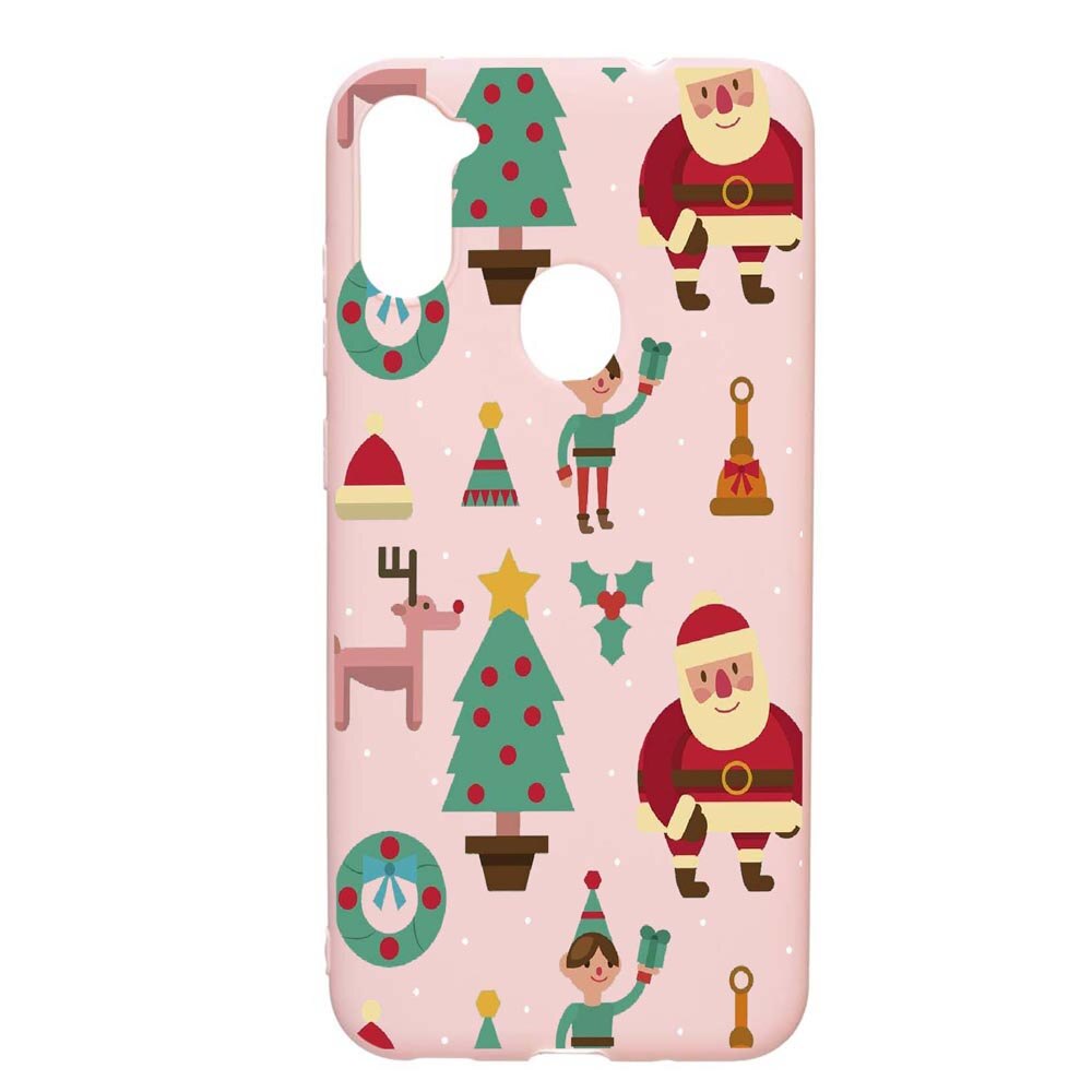 Husa Samsung Galaxy A11, Xmas, rezistenta la uzura, anti-alunecare, din silicon Premium, PinkSand, PS320