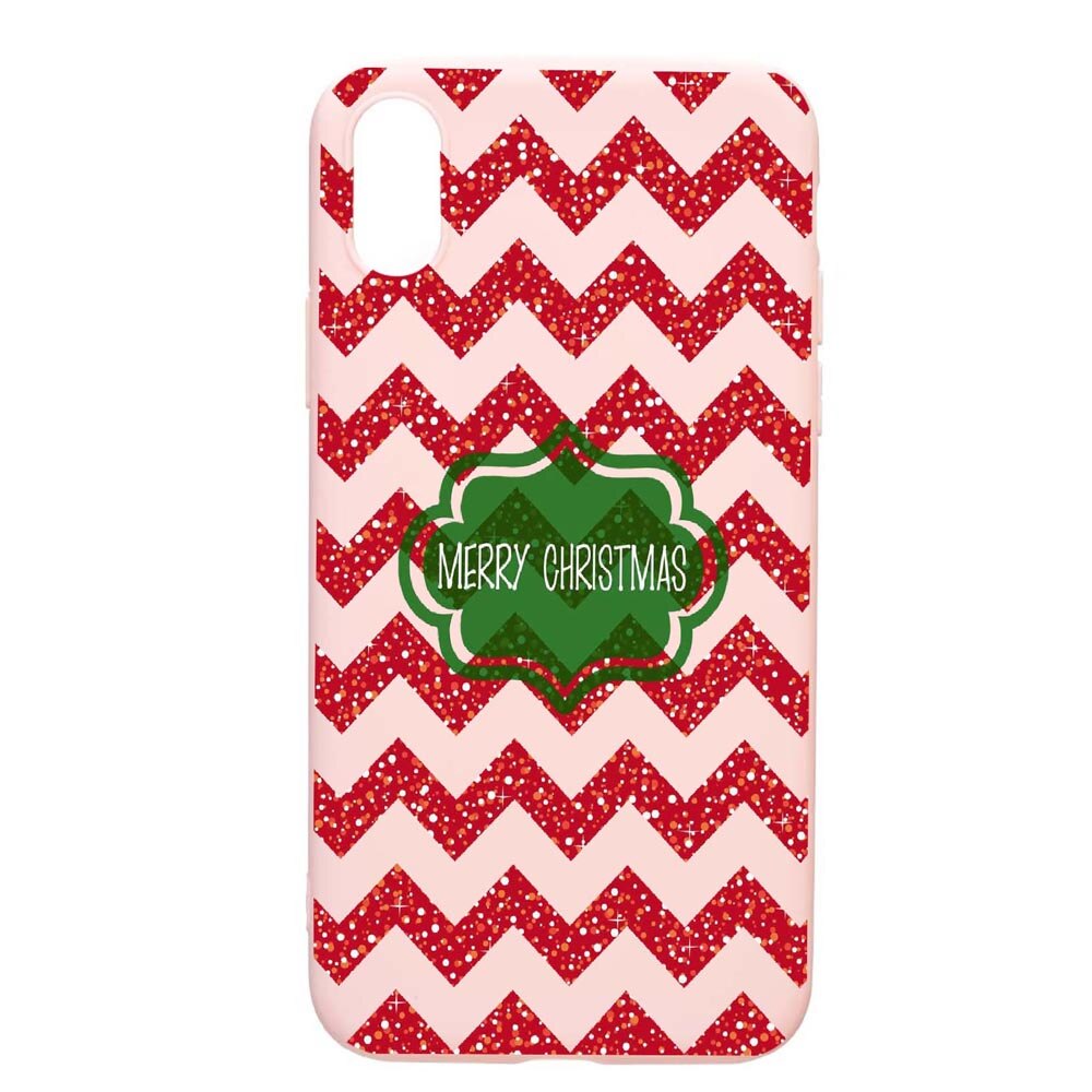 Husa Apple iPhone XS / X, Xmas, rezistenta la uzura, anti-alunecare, din silicon Premium, PinkSand, PS316