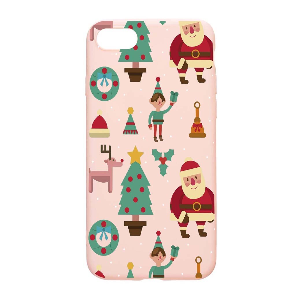 Husa Apple iPhone SE 2 / iPhone 7 / iPhone 8, Xmas, rezistenta la uzura, anti-alunecare, din silicon Premium, PinkSand, PS320