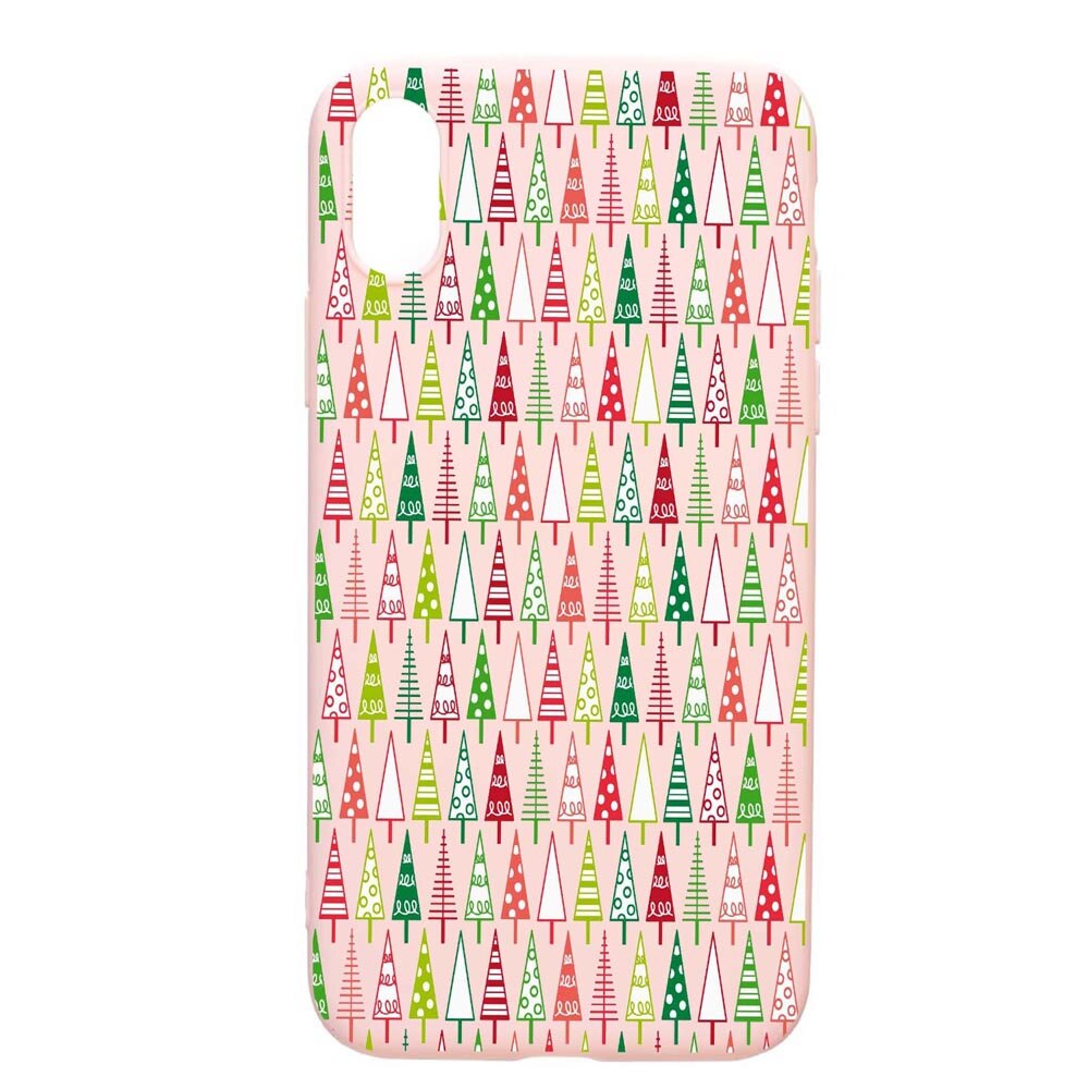 Husa Apple iPhone XS Max, Xmas tree, rezistenta la uzura, anti-alunecare, din silicon Premium, PinkSand, PS340