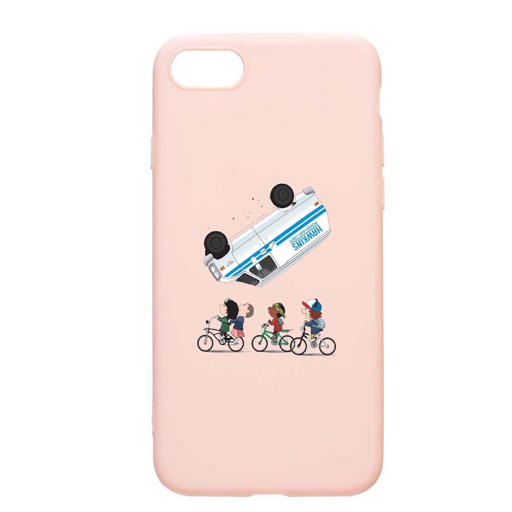 Husa Apple iPhone SE 2 / iPhone 7 / iPhone 8, Stranger Things, rezistenta la uzura, anti-alunecare, din silicon Premium, PinkSand, PS370