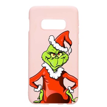 Husa Samsung Galaxy S10e, Xmas Grinch, rezistenta la uzura, anti-alunecare, din silicon Premium, PinkSand, PS322 Husa Samsung Galaxy S10e, Xmas Grinch, rezistenta la uzura, anti-alunecare, din silicon Premium, PinkSand, PS322