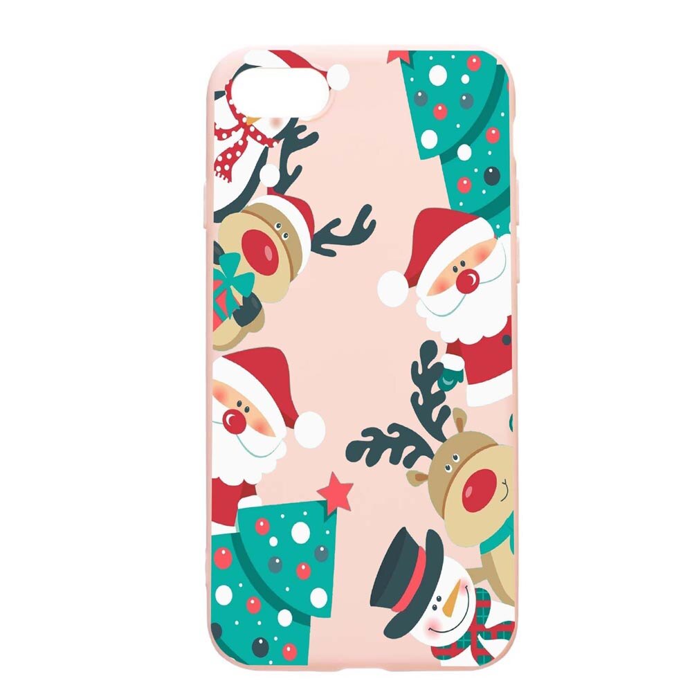 Husa Apple iPhone SE 2 / iPhone 7 / iPhone 8, Xmas, rezistenta la uzura, anti-alunecare, din silicon Premium, PinkSand, PS338