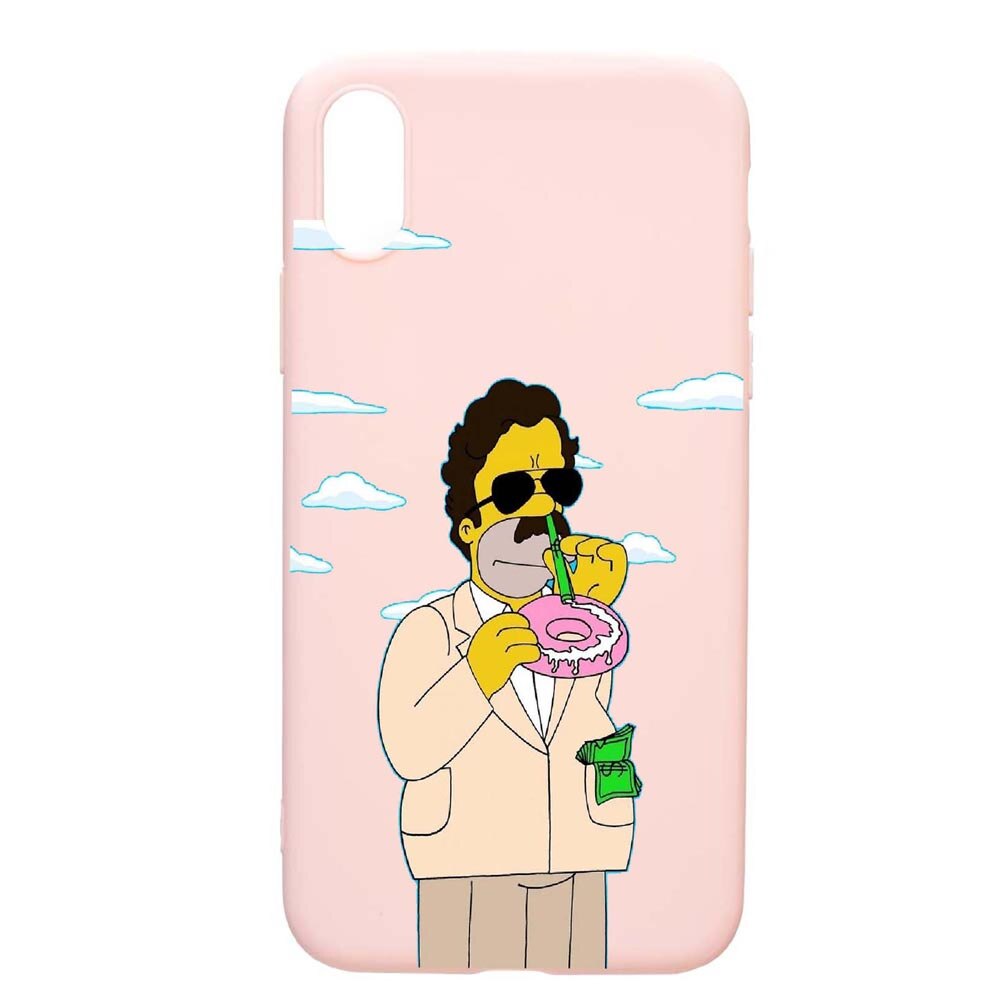 Husa Samsung Galaxy A10, Narcos - Simpsons, rezistenta la uzura, anti-alunecare, din silicon Premium, PinkSand, PS440