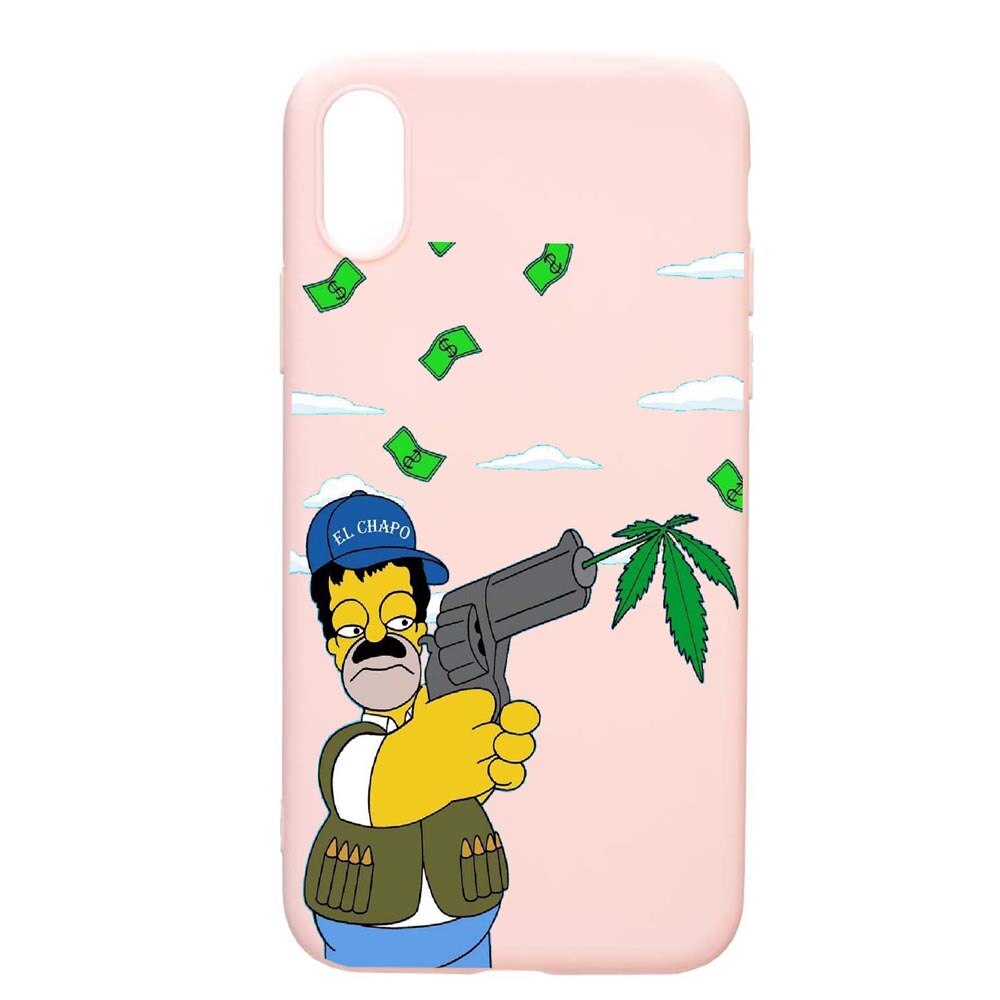Husa Samsung Galaxy A10, Narcos - Simpsons, rezistenta la uzura, anti-alunecare, din silicon Premium, PinkSand, PS441