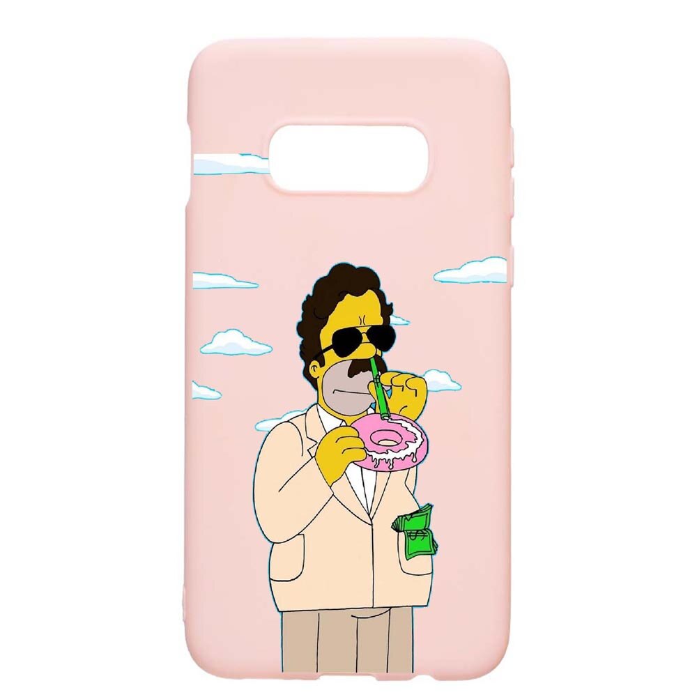 Husa Samsung Galaxy S10e, Narcos - Simpsons, rezistenta la uzura, anti-alunecare, din silicon Premium, PinkSand, PS440
