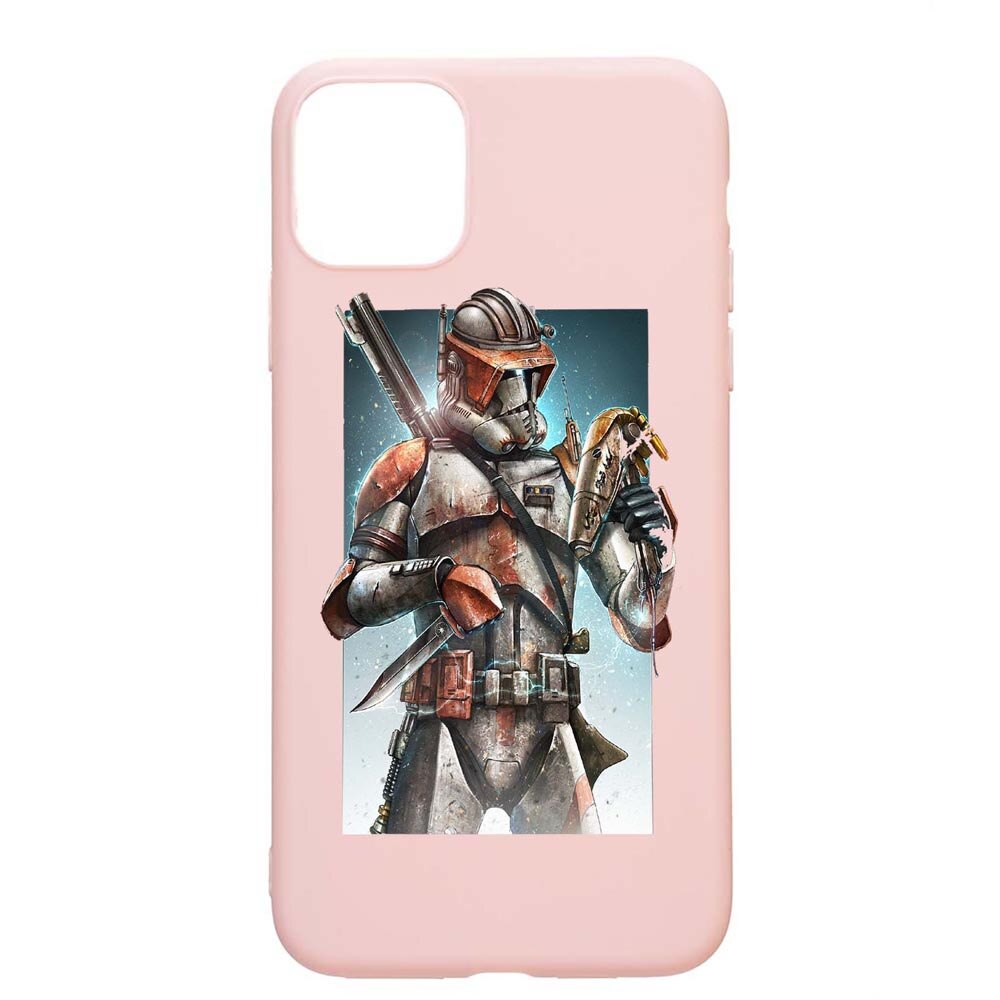 Husa Apple iPhone 11, Star Wars The Mandalorians, rezistenta la uzura, anti-alunecare, din silicon Premium, PinkSand, PS464