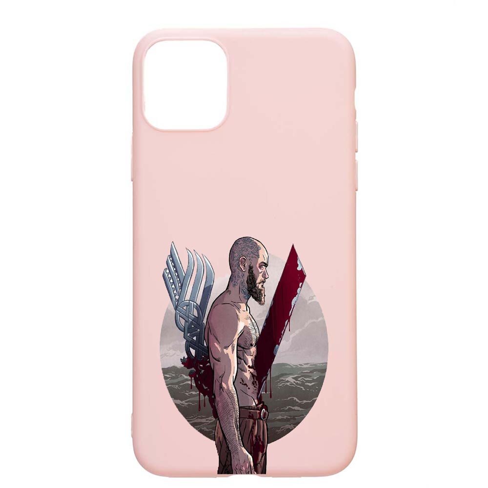 Husa Apple iPhone 11, Vikings Ragnar Lothbrok, rezistenta la uzura, anti-alunecare, din silicon Premium, PinkSand, PS455