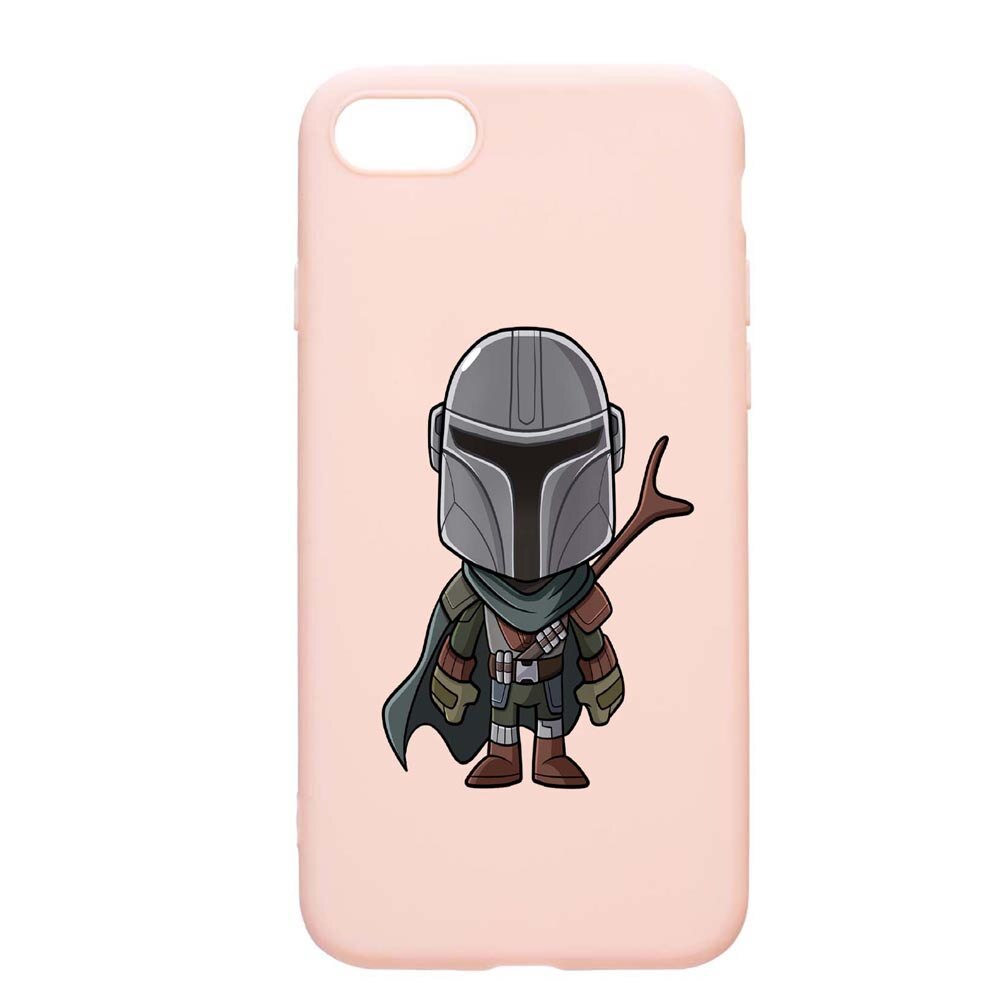 Husa Apple iPhone SE 2 / iPhone 7 / iPhone 8, Star Wars The Mandalorians, rezistenta la uzura, anti-alunecare, din silicon Premium, PinkSand, PS462