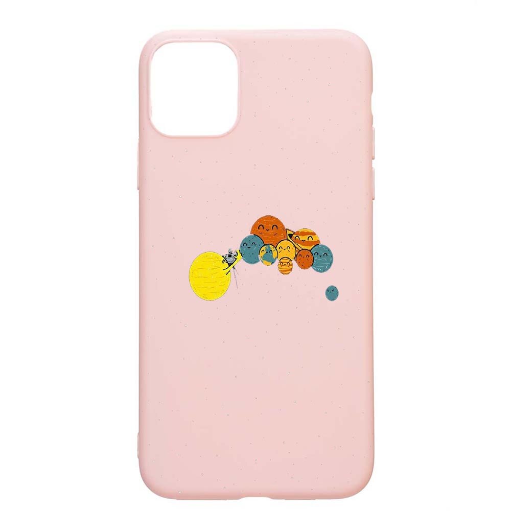 Husa Apple iPhone 11, Universe, Selfie, rezistenta la uzura, anti-alunecare, din silicon Premium, PinkSand, PS469