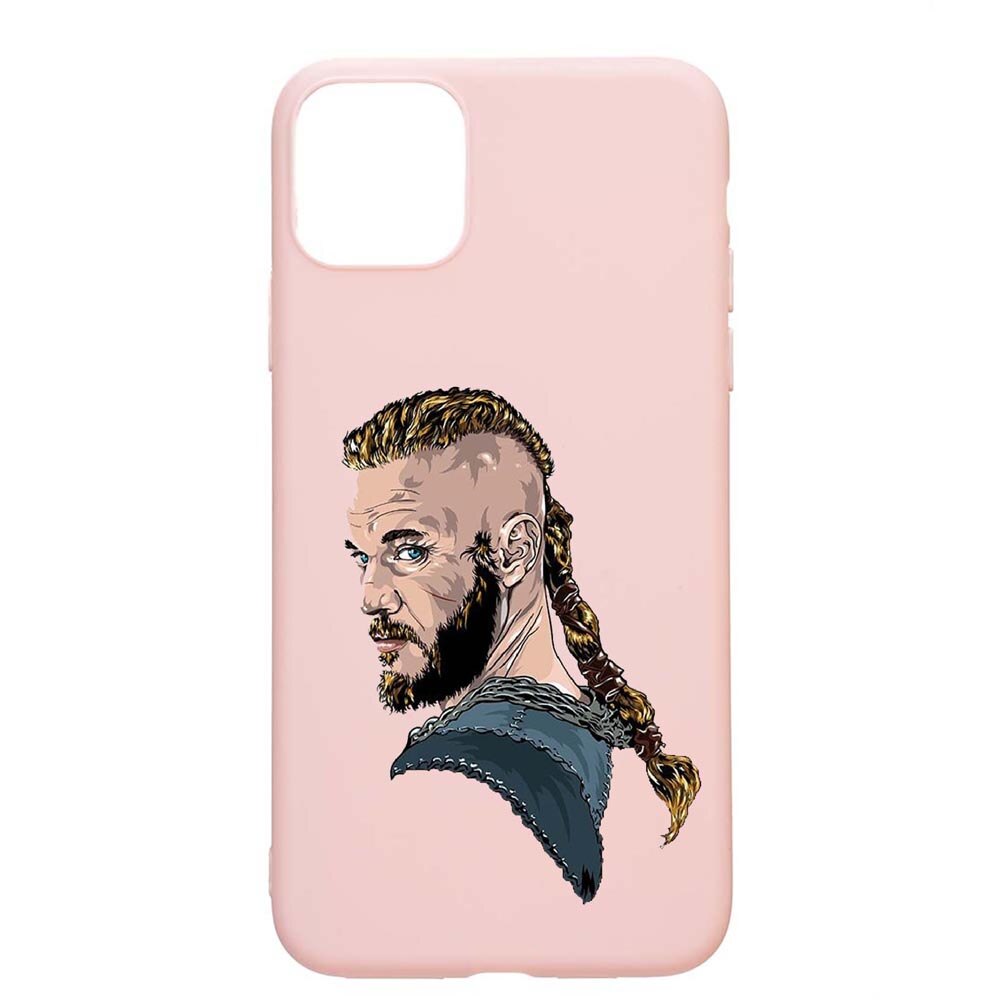 Husa Apple iPhone 11, Vikings Ragnar Lothbrok, rezistenta la uzura, anti-alunecare, din silicon Premium, PinkSand, PS450
