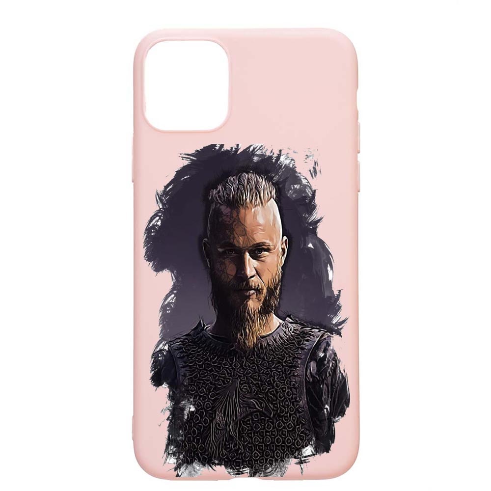 Husa Apple iPhone 11, Vikings Ragnar Lothbrok, rezistenta la uzura, anti-alunecare, din silicon Premium, PinkSand, PS452