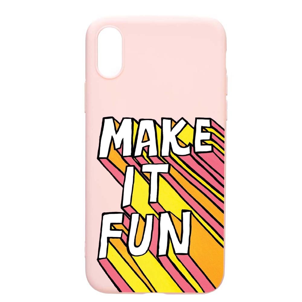 Husa Apple iPhone XS Max, Make it fun, rezistenta la uzura, anti-alunecare, din silicon Premium, PinkSand, PS494