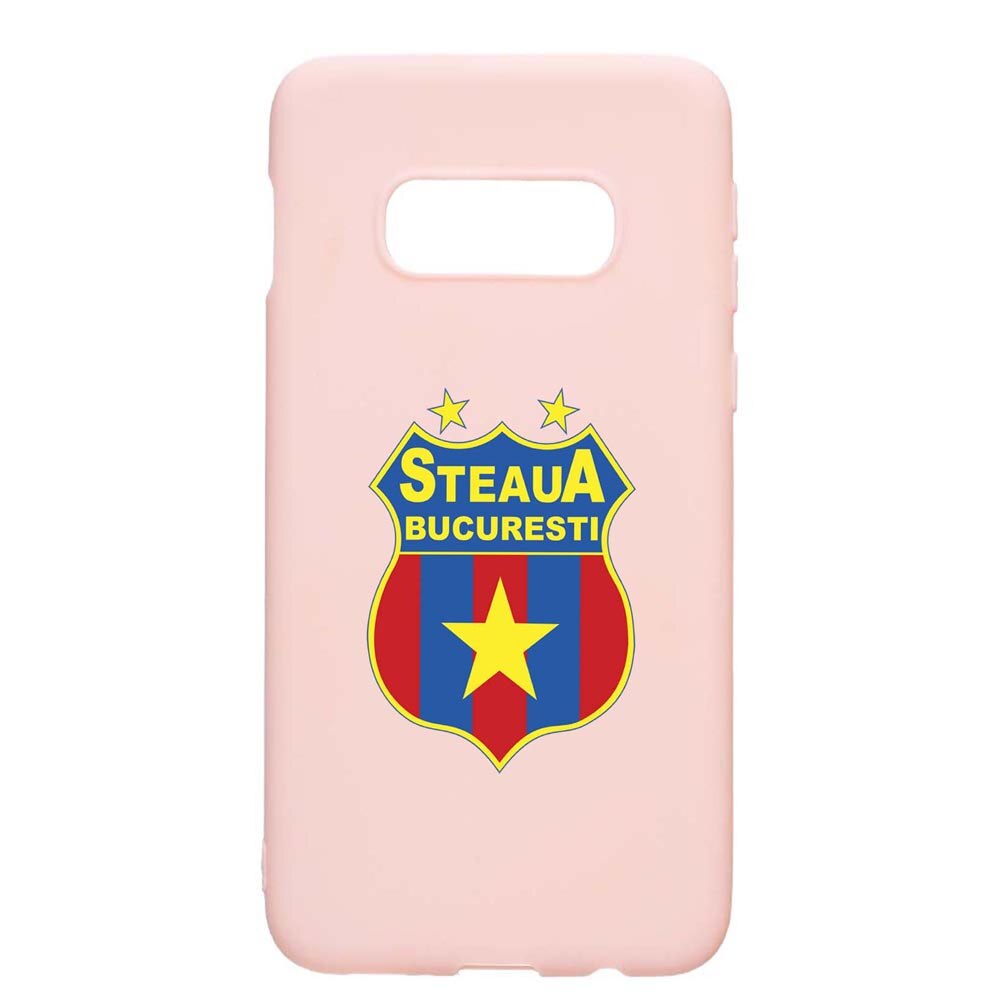 Husa Samsung Galaxy S10e, Football, Steaua, rezistenta la uzura, anti-alunecare, din silicon Premium, PinkSand, PS230