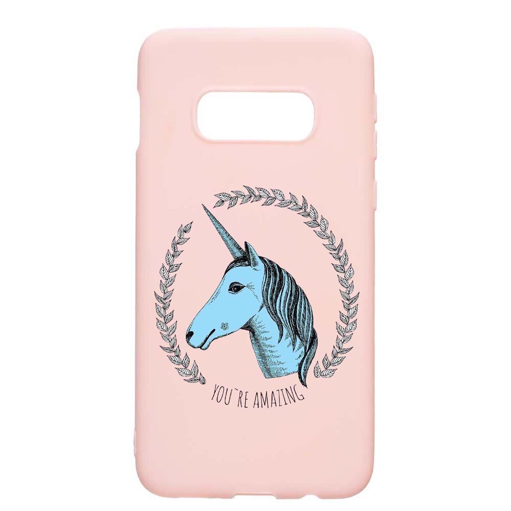 Husa Samsung Galaxy S10e, Unicorn, rezistenta la uzura, anti-alunecare, din silicon Premium, PinkSand, PS519