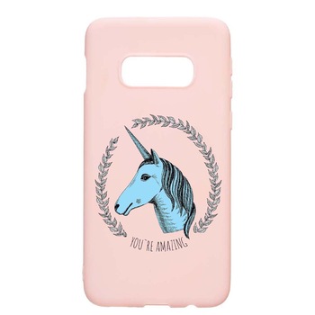 Husa Samsung Galaxy S10e, Unicorn, rezistenta la uzura, anti-alunecare, din silicon Premium, PinkSand, PS519 Husa Samsung Galaxy S10e, Unicorn, rezistenta la uzura, anti-alunecare, din silicon Premium, PinkSand, PS519