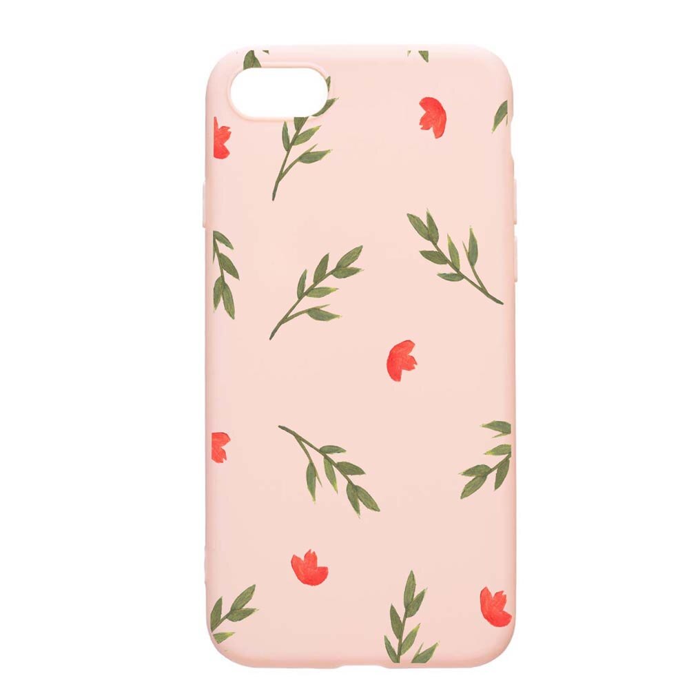 Husa Apple iPhone SE 2 / iPhone 7 / iPhone 8, Flowers, rezistenta la uzura, anti-alunecare, din silicon Premium, PinkSand, PS516
