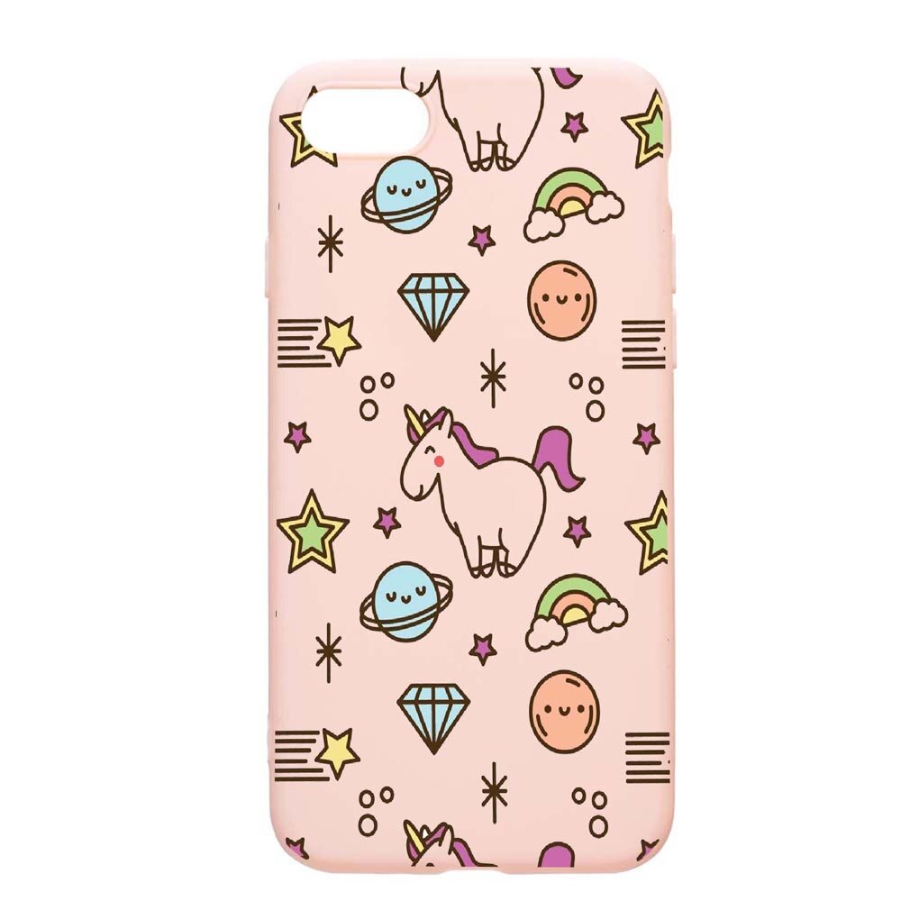 Husa Apple iPhone SE 2 / iPhone 7 / iPhone 8, Unicorn - Universe, rezistenta la uzura, anti-alunecare, din silicon Premium, PinkSand, PS526