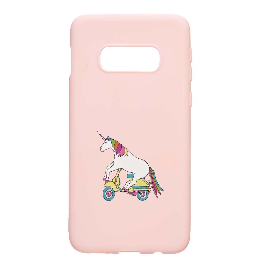 Husa Samsung Galaxy S10e, Unicorn - On the road, rezistenta la uzura, anti-alunecare, din silicon Premium, PinkSand, PS528