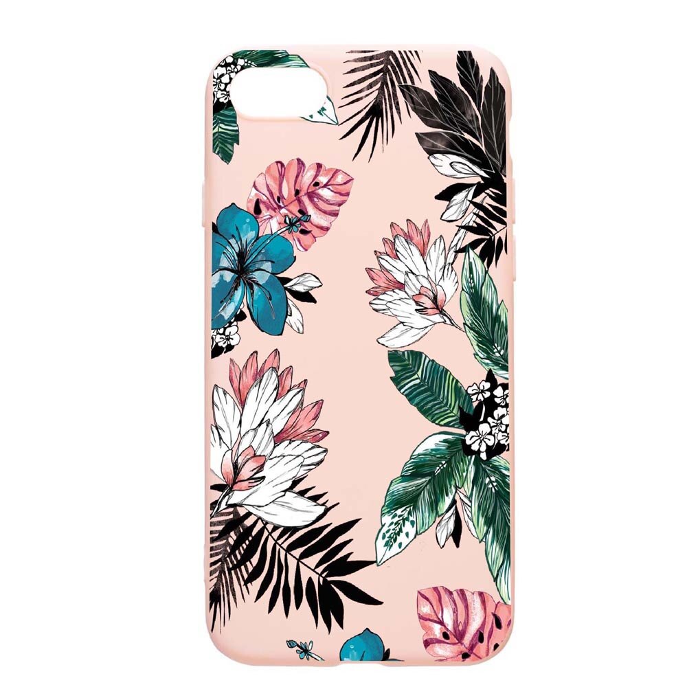 Husa Apple iPhone SE 2 / iPhone 7 / iPhone 8, Tropical Flowers, rezistenta la uzura, anti-alunecare, din silicon Premium, PinkSand, PS500