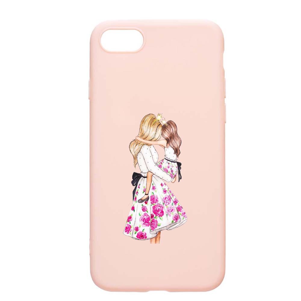 Husa Apple iPhone SE 2 / iPhone 7 / iPhone 8, Mommy's Girl, rezistenta la uzura, anti-alunecare, din silicon Premium, PinkSand, PS554