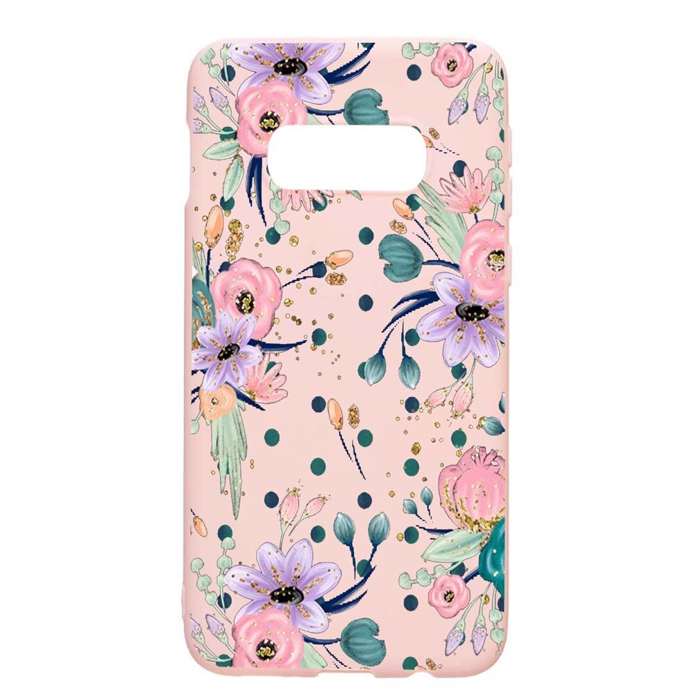 Husa Samsung Galaxy S10e, Spring Flowers, rezistenta la uzura, anti-alunecare, din silicon Premium, PinkSand, PS495
