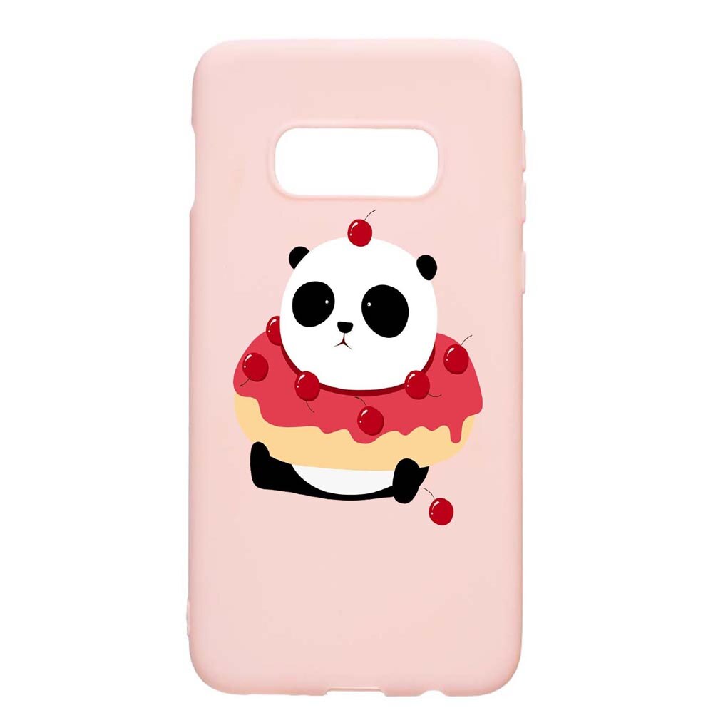 Husa Samsung Galaxy S10e, Sweet Panda, rezistenta la uzura, anti-alunecare, din silicon Premium, PinkSand, PS585