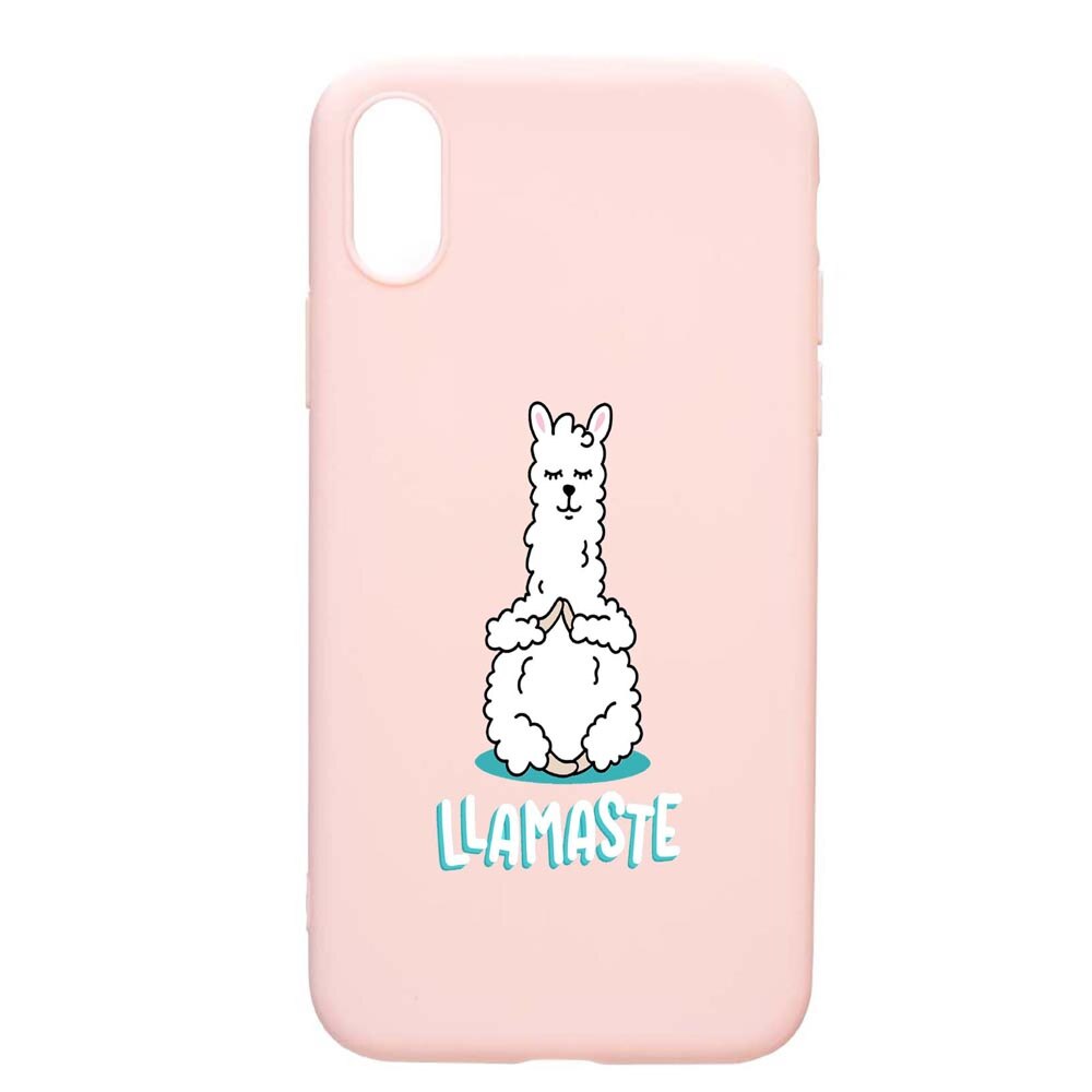 Husa Apple iPhone XS / X, Llamaste, rezistenta la uzura, anti-alunecare, din silicon Premium, PinkSand, PS590