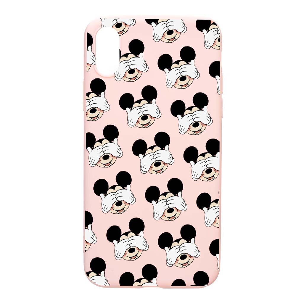 Husa Apple iPhone XS / X, Mini Mouse, rezistenta la uzura, anti-alunecare, din silicon Premium, PinkSand, PS603