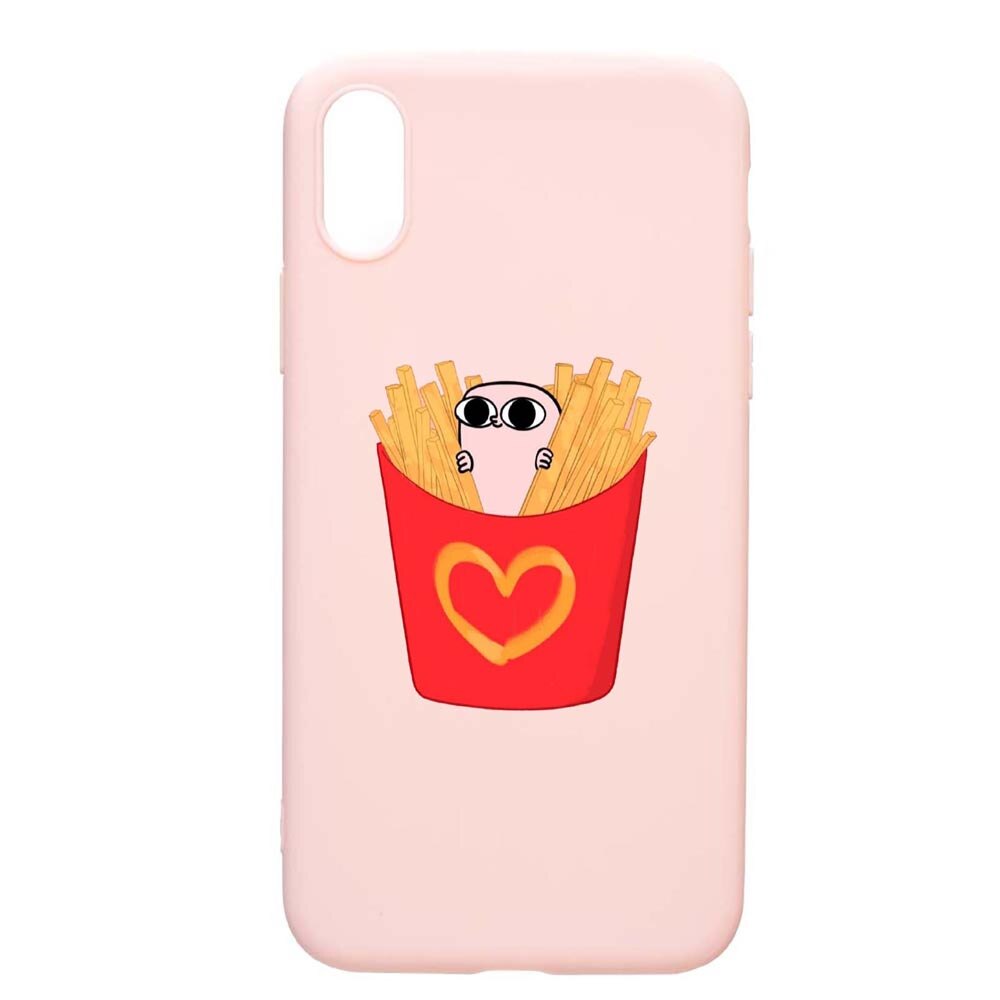 Husa Samsung Galaxy A10, I Love Chips, rezistenta la uzura, anti-alunecare, din silicon Premium, PinkSand, PS602