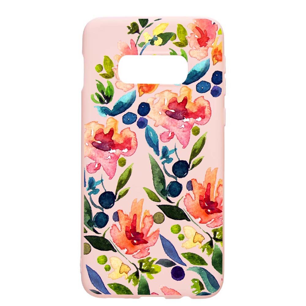 Husa Samsung Galaxy S10e, Spring Flowers, rezistenta la uzura, anti-alunecare, din silicon Premium, PinkSand, PS628