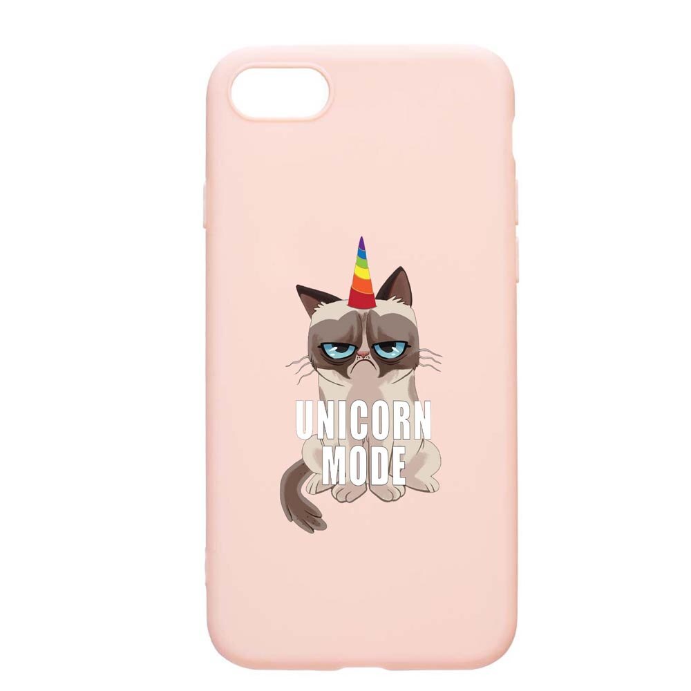 Husa Apple iPhone SE 2 / iPhone 7 / iPhone 8, Meme - Gumpy Unicorn Meme, rezistenta la uzura, anti-alunecare, din silicon Premium, PinkSand, PS654
