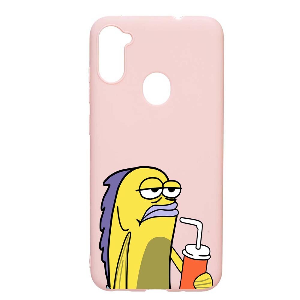 Husa Samsung Galaxy A11, Meme, rezistenta la uzura, anti-alunecare, din silicon Premium, PinkSand, PS652